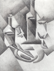 Juan Gris: Knife and Bottles