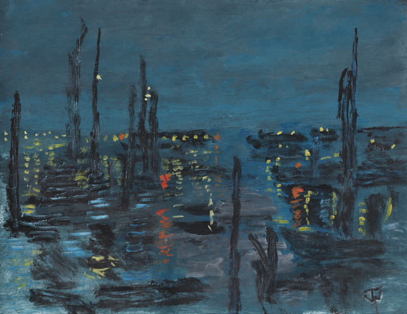 Claude Monet-1873-Le Havre at Night