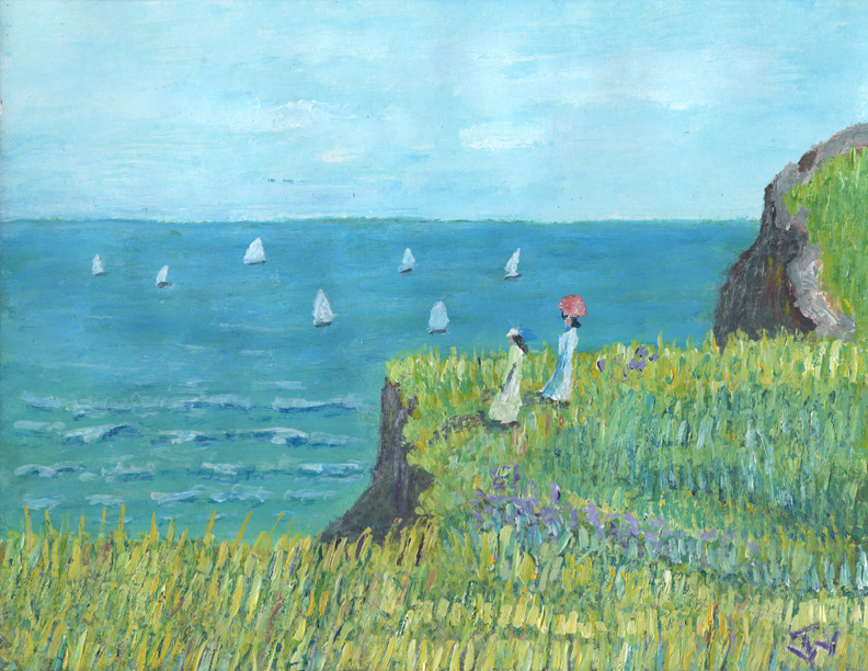 Claude Monet-1882-Pourville Cliff Walk