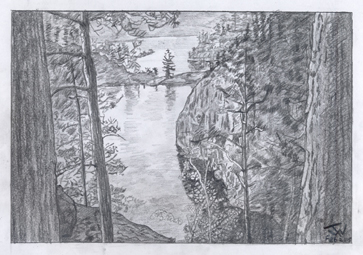 Kilarnery Prov Park-Algome Region of Ontario-Pencil on Paper-14.5cmx21.3cm, February 2015