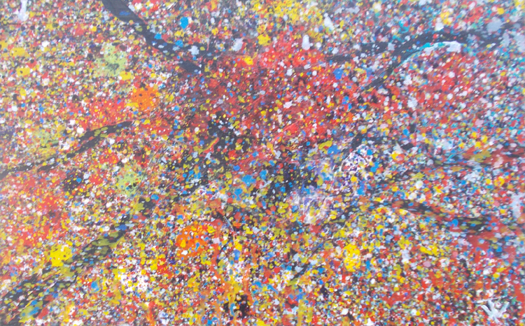 August 2019 Drip Batch Number 001, Oil on Board, 7in x 11in