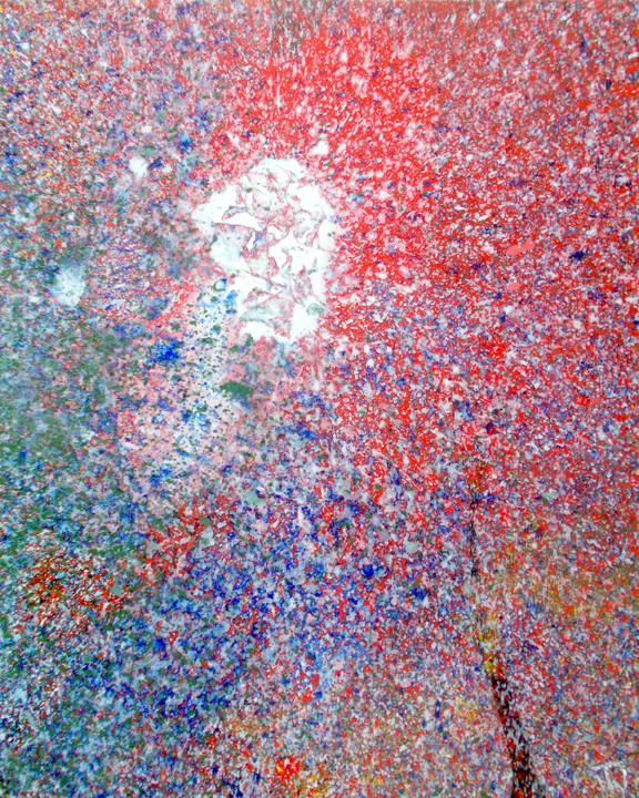 August 2019 Drip Batch Number 006, Oil on Board 16in x 20in