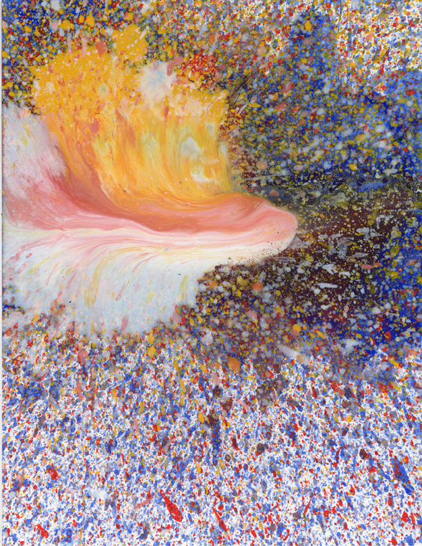 August 2019 Drip Batch Number 018, Oil on Cardstock 8.5in x 11.5in