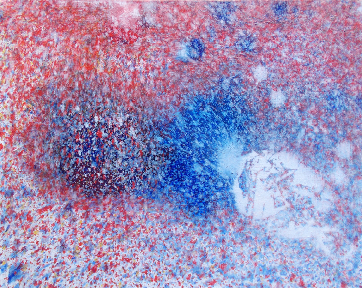 August 2019 Drip Batch Number 029, Oil on Edged Canvas, 16in x 20in