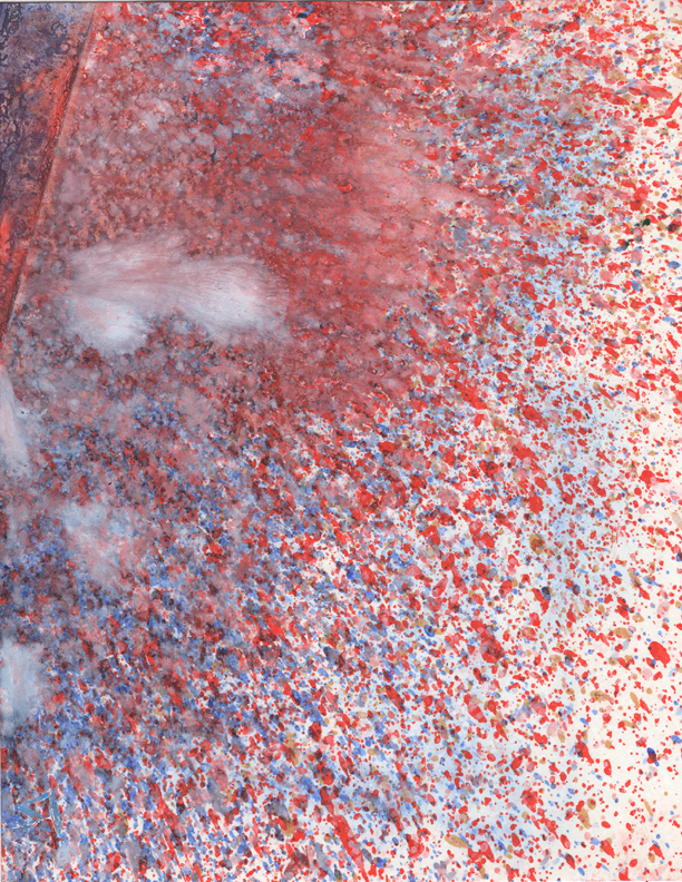 August 2019 Drip Batch Number 032, Oil on Cardstock, 8.5in x 11in