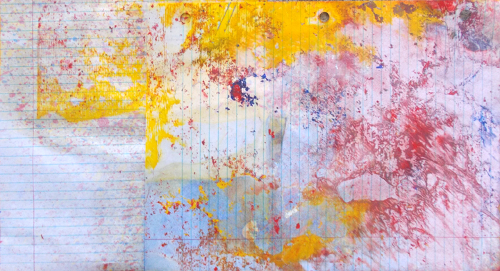 August 2019 Drip Batch Number 035, Oil on Paper, 8.5in x 15.5in, Reverse